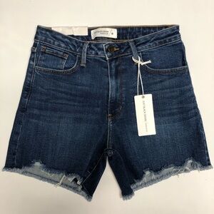 Just black denim high rise shorts size M